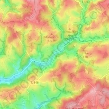 Mapa topográfico Junkermühle, altitud, relieve