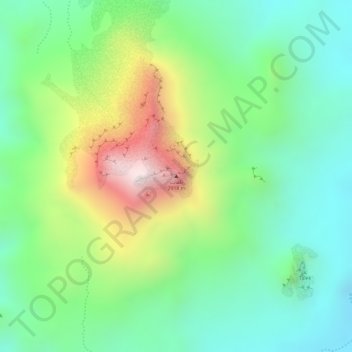 Mapa topográfico Tahat, altitud, relieve