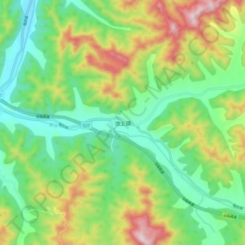 Mapa topográfico Chishang, altitud, relieve