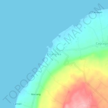 Mapa topográfico Esperanza, altitud, relieve