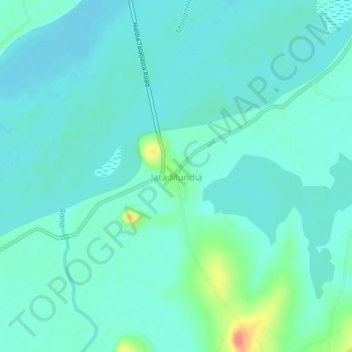 Mapa topográfico Jata Mundia, altitud, relieve