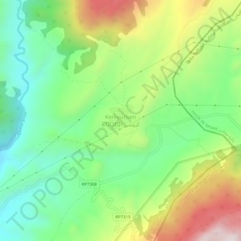 Mapa topográfico Kerrouchen, altitud, relieve