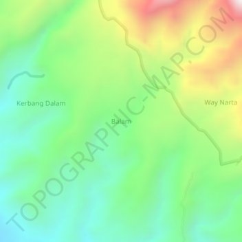 Mapa topográfico Balam, altitud, relieve