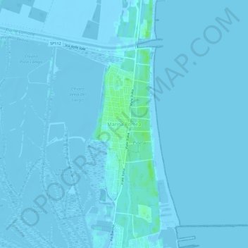 Mapa topográfico Marina Romea, altitud, relieve
