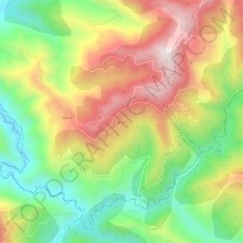 Mapa topográfico Ghebbala, altitud, relieve