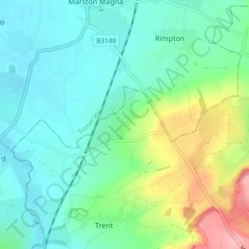 Mapa topográfico Adber, altitud, relieve