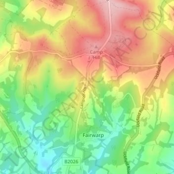 Mapa topográfico Duddleswell, altitud, relieve