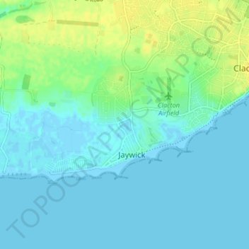 Mapa topográfico Jaywick, altitud, relieve