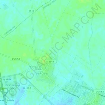 Mapa topográfico Le Boel, altitud, relieve