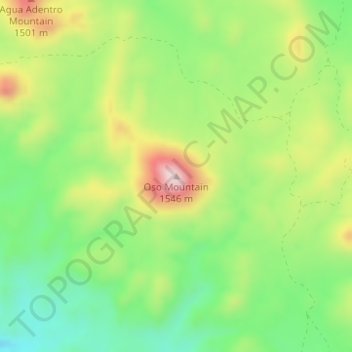 Mapa topográfico Oso Mountain, altitud, relieve