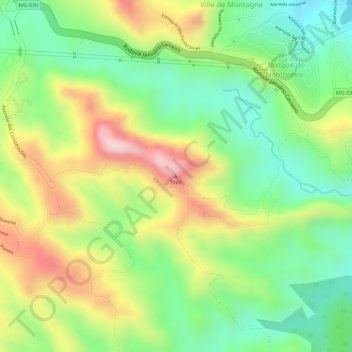 Mapa topográfico Topo, altitud, relieve