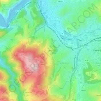 Mapa topográfico Le Pin, altitud, relieve