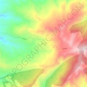 Mapa topográfico Aq Imam, altitud, relieve