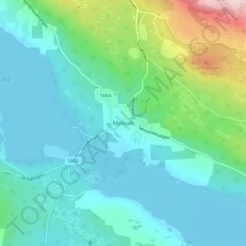 Mapa topográfico Mesnali, altitud, relieve