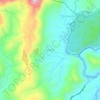 Mapa topográfico Peratta, altitud, relieve