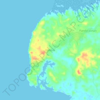 Mapa topográfico Dolores, altitud, relieve