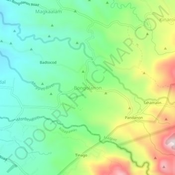 Mapa topográfico Bongolanon, altitud, relieve