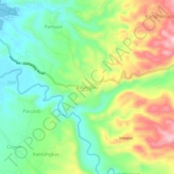 Mapa topográfico Balaygtiki, altitud, relieve