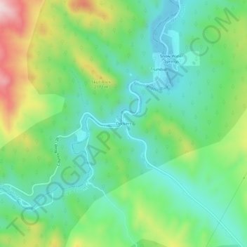 Mapa topográfico Deckers, altitud, relieve