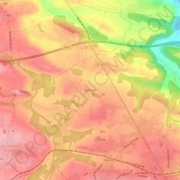 Mapa topográfico Bas Pied, altitud, relieve