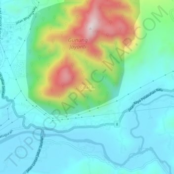Mapa topográfico Citarik, altitud, relieve