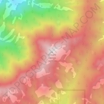 Mapa topográfico Mount Bangs, altitud, relieve