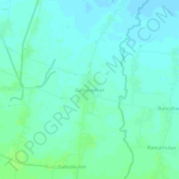 Mapa topográfico Gabuswetan, altitud, relieve