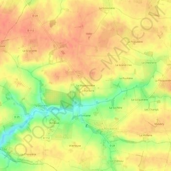 Mapa topográfico La Moutonnerie, altitud, relieve