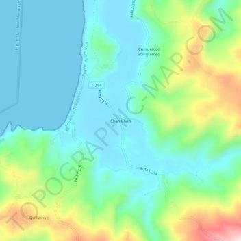 Mapa topográfico Chan Chan, altitud, relieve