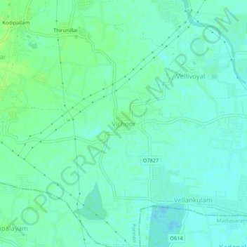Mapa topográfico Vichoor, altitud, relieve