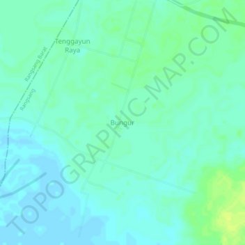 Mapa topográfico Bungur, altitud, relieve