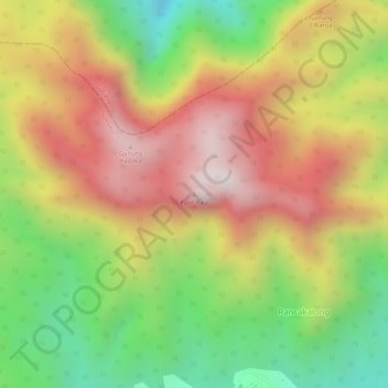 Mapa topográfico Pasir Raja, altitud, relieve