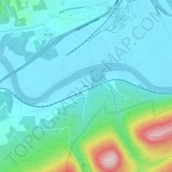 Mapa topográfico Pine, altitud, relieve