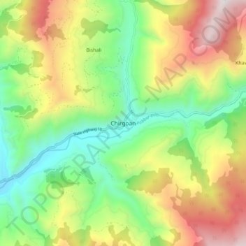 Mapa topográfico Chirgoan, altitud, relieve