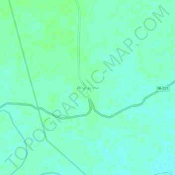 Mapa topográfico Bhargama, altitud, relieve