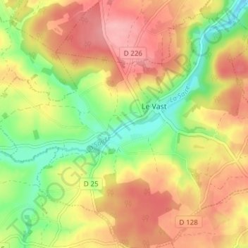 Mapa topográfico Les Rues, altitud, relieve