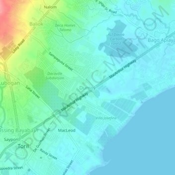 Mapa topográfico Dumoy, altitud, relieve