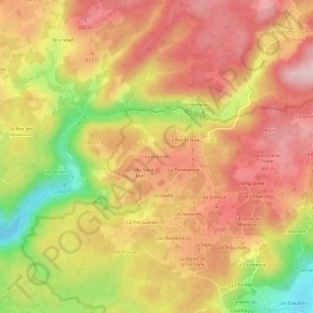 Mapa topográfico La Breuche, altitud, relieve