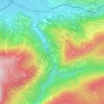 Mapa topográfico Vordergraseck, altitud, relieve