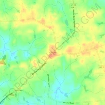 Mapa topográfico Cataula, altitud, relieve