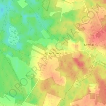 Mapa topográfico Czarnkowo, altitud, relieve