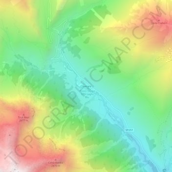 Mapa topográfico La Chenal, altitud, relieve