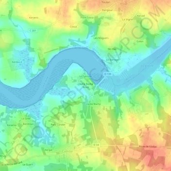 Mapa topográfico Vieille Roche Nord, altitud, relieve