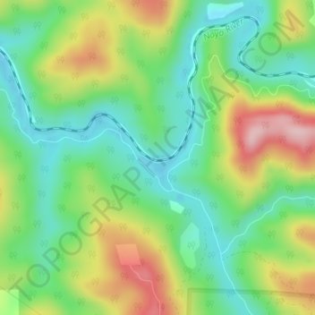 Mapa topográfico South Fork, altitud, relieve