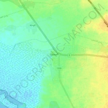 Mapa topográfico Al Madayah, altitud, relieve