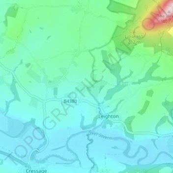 Mapa topográfico Garmston, altitud, relieve