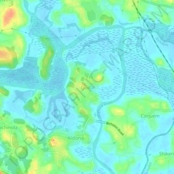 Mapa topográfico Quitla, altitud, relieve