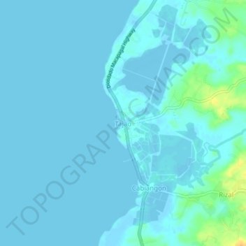 Mapa topográfico Tajao, altitud, relieve