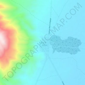 Mapa topográfico Escara, altitud, relieve