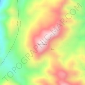 Mapa topográfico Buttu Tapesse, altitud, relieve